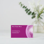 Carte De Visite Globe rose du monde, votre nom ici, (Debout devant)