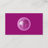 Carte De Visite Globe rose du monde, votre nom ici, (Dos)