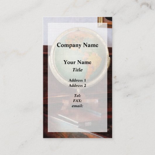 Carte De Visite Globe sur piano (Devant)