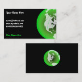 Carte De Visite Globe vert de l'Amérique, votre nom ici, (Devant / Derrière)