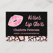 Carte De Visite Gloss de lèvres rose moderne (Devant)