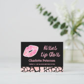 Carte De Visite Gloss de lèvres rose moderne (Debout devant)