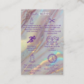 Carte De Visite Glossy Holographic Marble Candle Care (Devant)