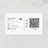 Carte De Visite Glossy Rouge cerises Retro Glam (Dos)