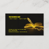 Carte De Visite Glow of Knowledge: Pen and Book in the Dark (Dos)