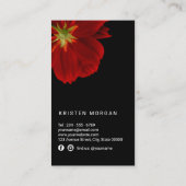 Carte De Visite © Glowin in Darkness Red Gerbera Daisy Floral (Dos)