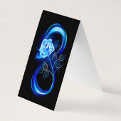 Carte De Visite Glowing infinity with blue rose (Dos)