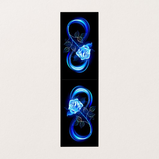 Carte De Visite Glowing infinity with blue rose (Extérieur déplié)