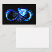 Carte De Visite Glowing infinity with blue rose (Devant / Derrière)