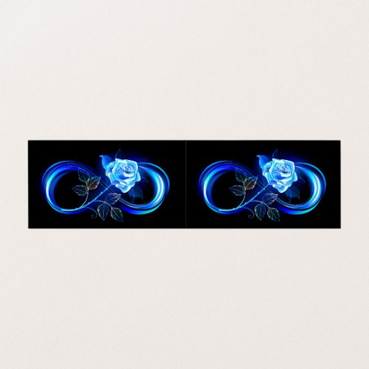 Carte De Visite Glowing infinity with blue rose (Extérieur déplié)