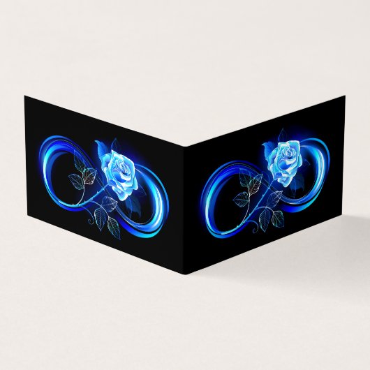 Carte De Visite Glowing infinity with blue rose (Extérieur)
