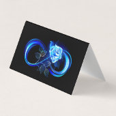 Carte De Visite Glowing infinity with blue rose (Dos)