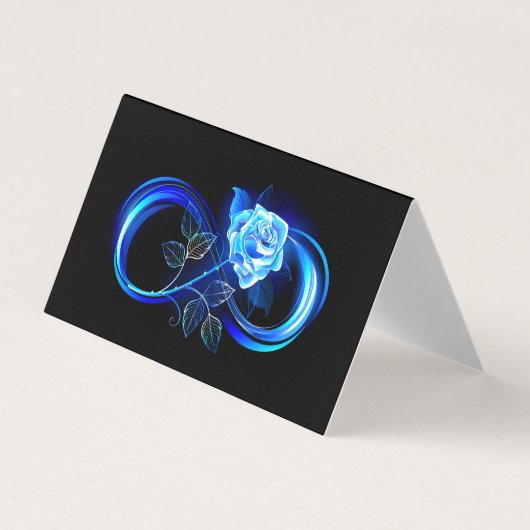 Carte De Visite Glowing infinity with blue rose (Devant)