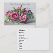 Carte De Visite Gloxinia et fougères dans le cru de panier (Devant / Derrière)