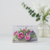 Carte De Visite Gloxinia et fougères dans le cru de panier (Debout devant)