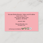 Carte De Visite Gnome Maison Boulangerie Pâtisserie Gâteaux & Swee (Dos)