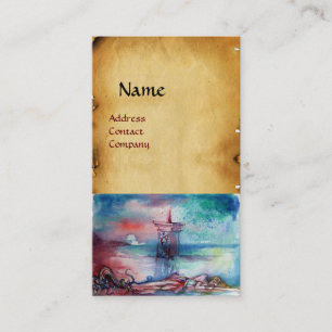 Carte De Visite GNOMON ET DAME DU LAC Parchemin Brown