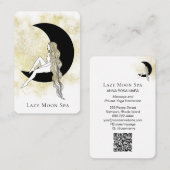 Carte De Visite *~* GODDESS Femme sur Lune Céleste QR Lunaire (Devant / Derrière)
