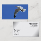 Carte De Visite Goéland à anneaux époustouflant en vol (Devant / Derrière)