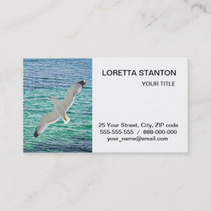 Carte De Visite Goéland volant au-dessus de la mer