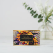 Carte De Visite Gold 2 Tournesols brillants Collection élégante (Debout devant)