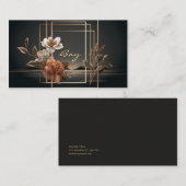 Carte De Visite Gold and Copper Floral Midnight Twilight Landscape (Devant / Derrière)