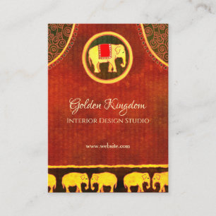 Carte De Visite Gold and Red Elephant Kingdom