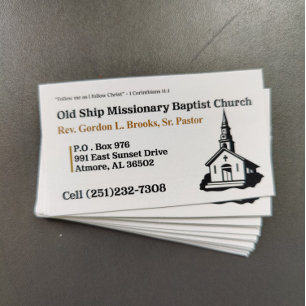 Carte De Visite Gold and White Church Pastor Business Card