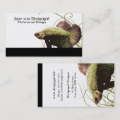 Carte De Visite Gold Betta Siamese Poisson de combat (Devant / Derrière)