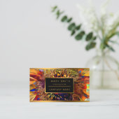 Carte De Visite Gold Big Sun Sunflower Elegance Collection (Debout devant)