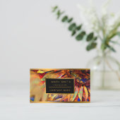 Carte De Visite Gold Big Yellow Sunflower Collection élégante (Debout devant)