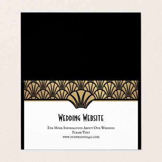 Carte De Visite Gold Black Art Deco Mariage Mariage Notes (Extérieur déplié)