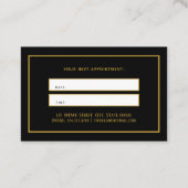 Carte De Visite Gold Black Botanic Beauté Salon Rendez-vous cheveu (Dos)