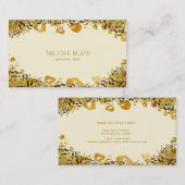 Carte De Visite Gold & Black Exotic Jungle Cheetah Glamor Crème (Devant / Derrière)