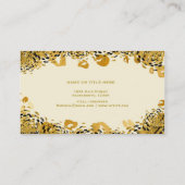 Carte De Visite Gold & Black Exotic Jungle Cheetah Glamor Crème (Dos)