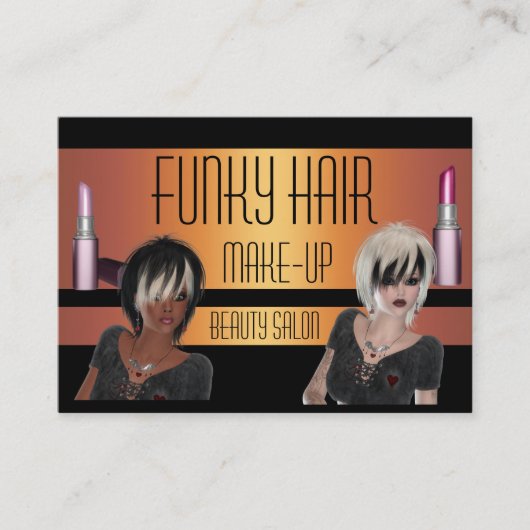 Carte de visite Gold Black Hair maquillage beauté (Devant)