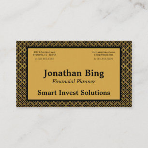 Carte De Visite Gold & Black Lattice Gold & Black Frame