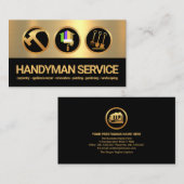 Carte De Visite Gold Black Layers Handyman Outils Icons Builder (Devant / Derrière)