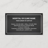 Carte De Visite Gold Black Mesh Dental Clinique dentaire Dentiste (Dos)