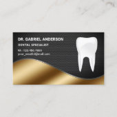 Carte De Visite Gold Black Mesh Dental Clinique dentaire Dentiste (Devant)