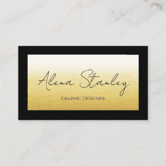 Carte De Visite Gold Black Minimalist 