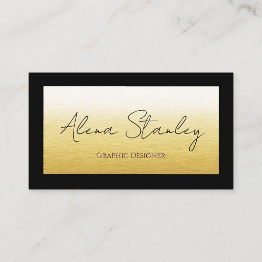 Carte De Visite Gold Black Minimalist (Devant)