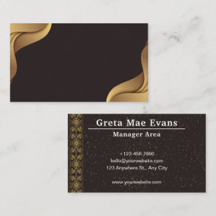 Carte De Visite Gold Black Modern Luxury Manager Area