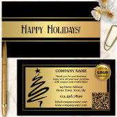 Carte De Visite Gold Black Noël Merci