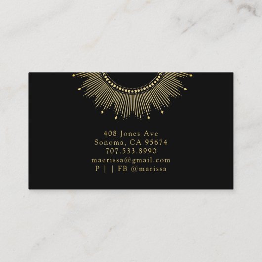 Carte De Visite Gold Black Sun Moon Celestial (Dos)