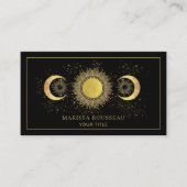 Carte De Visite Gold Black Sun Moon Celestial (Devant)