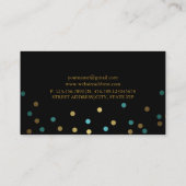 Carte de visite Gold & Blue Confetti (Dos)