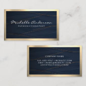 Carte De Visite Gold Blue | Elegant Lux (Devant / Derrière)