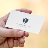 Carte De Visite Gold Blue Lady Justice Badge Procureur à la loi