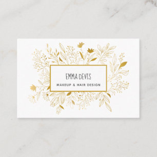 Carte De Visite Gold Botanic Beauty Salon Dresser les cheveux Rend